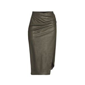 Helmut Lang Vegan Leather Skirt - XS Olive (NWT)